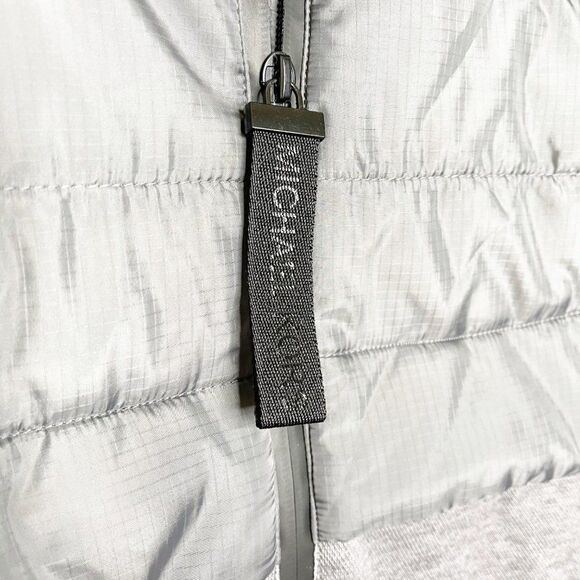 MICHAEL KORS Quilted Hooded Knit Zip Front Jacket  - Picture 6 of 15